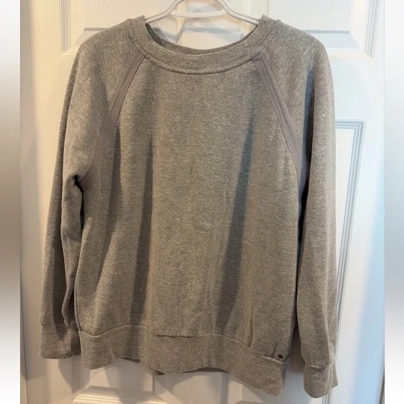 Women’s Prana Cozy Up Hemp Blend Crewneck Pullover Heather Gray Sweatshirt M - Picture 3 of 9